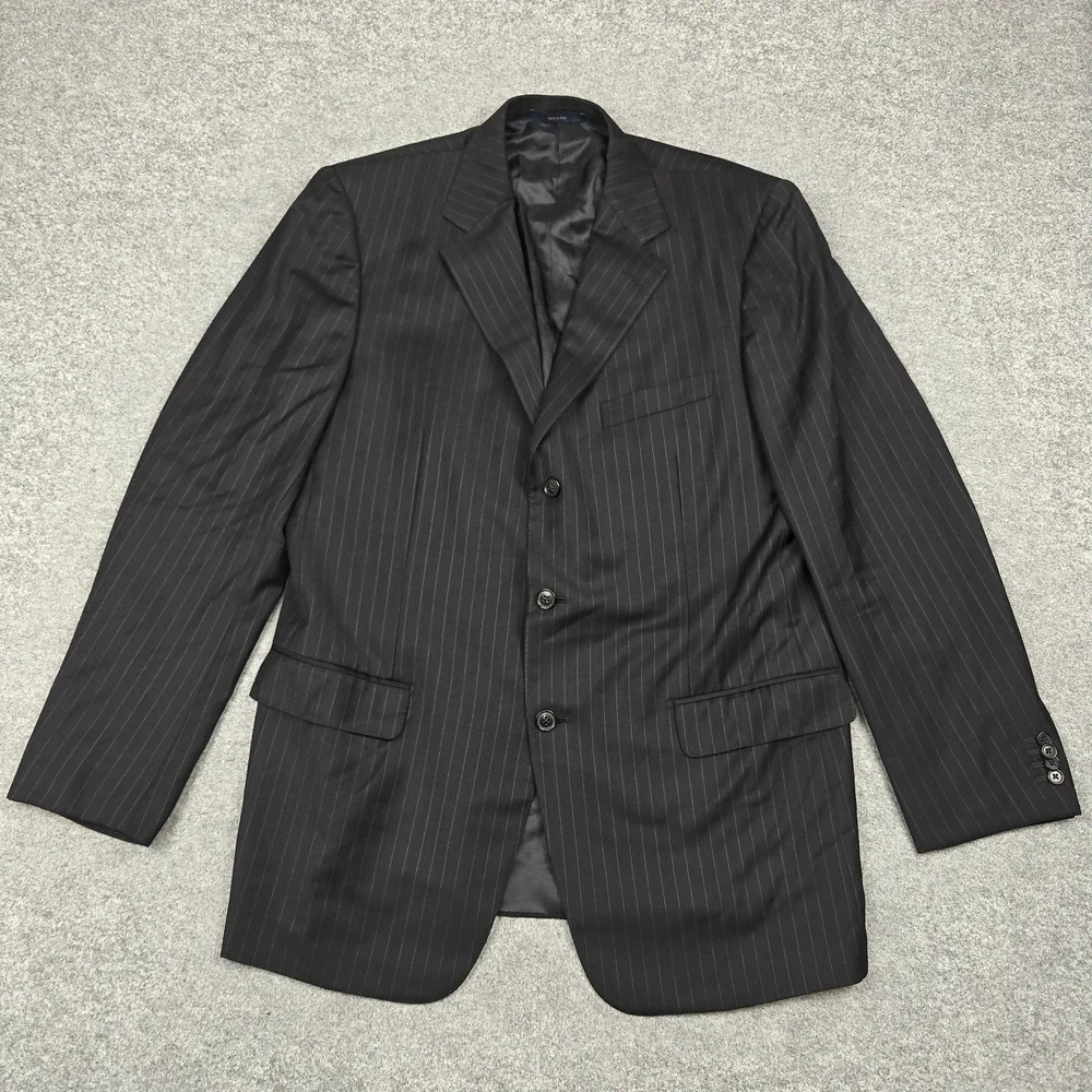 Ermenegildo Zegna Blazer Mens IT 54 Gray Wool Pinstripe‎ Trofeo Suit Jacket